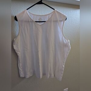 Cj Banks 100% cotton sleeveless white blouse women's size 1X